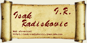 Isak Radišković vizit kartica